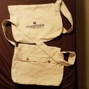 Two organic cotton messenger bags
